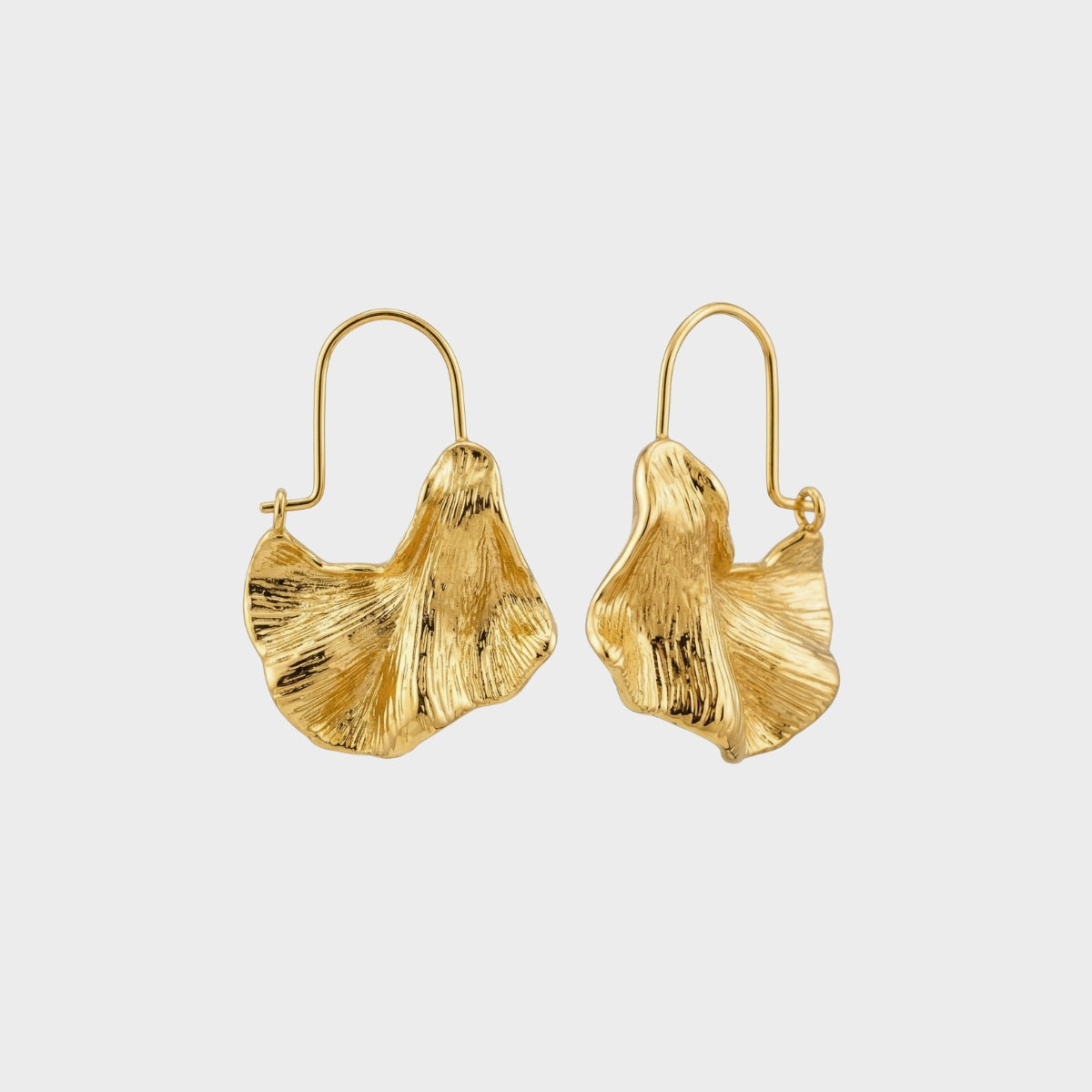coral float earrings gold
