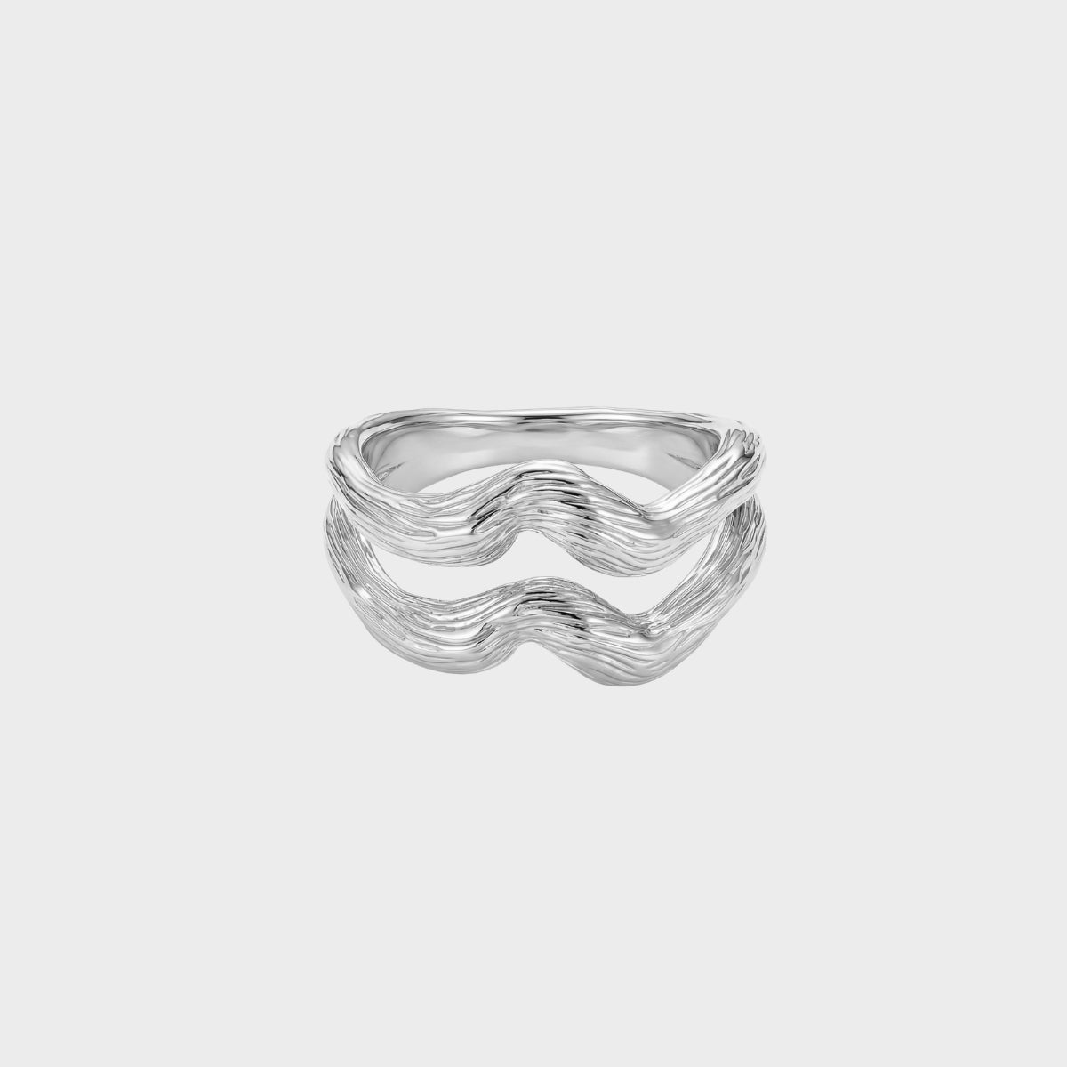 Surfa wave ring silver